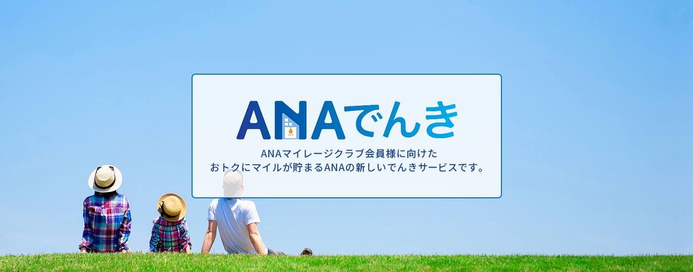 ANAでんき　ANAマイレージクラブ会員様に向けたおトクにマイルが貯まるANAの新しいでんきサービスです。