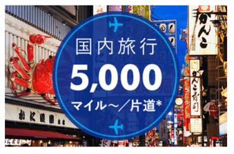 国内旅行5,000マイル～/片道