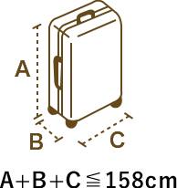 長さ、幅、高さの合計が158cm以下