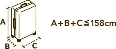 長さ、幅、高さの合計が158cm以下