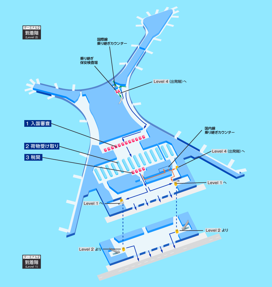 ムンバイ空港の到着マップ