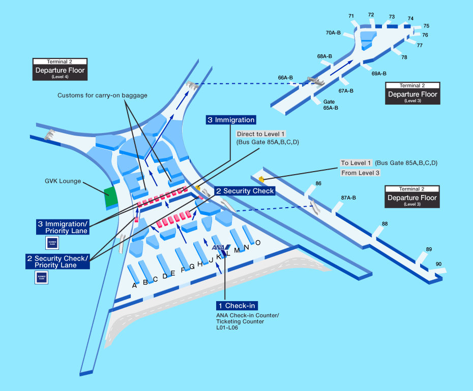 Departure map of Mumbai airport