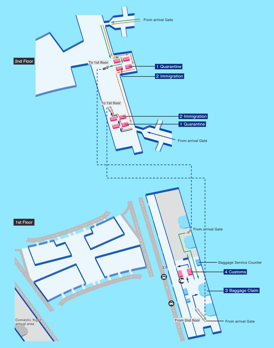 Arrival map of Guangzhou airport