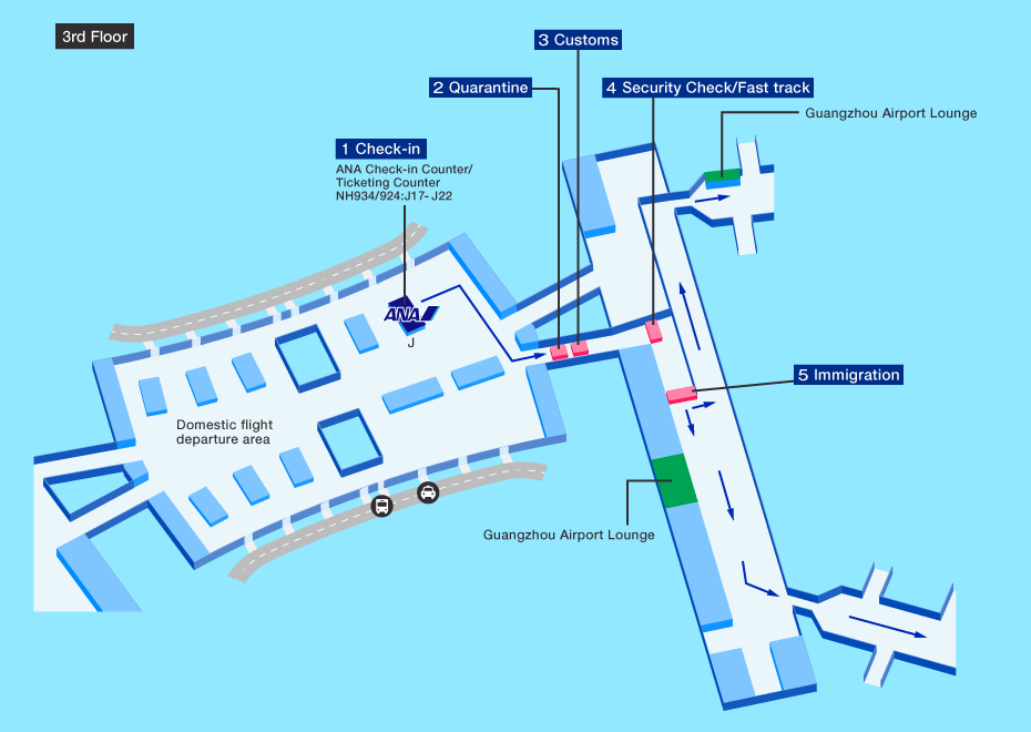 departure map of Guangzhou airport
