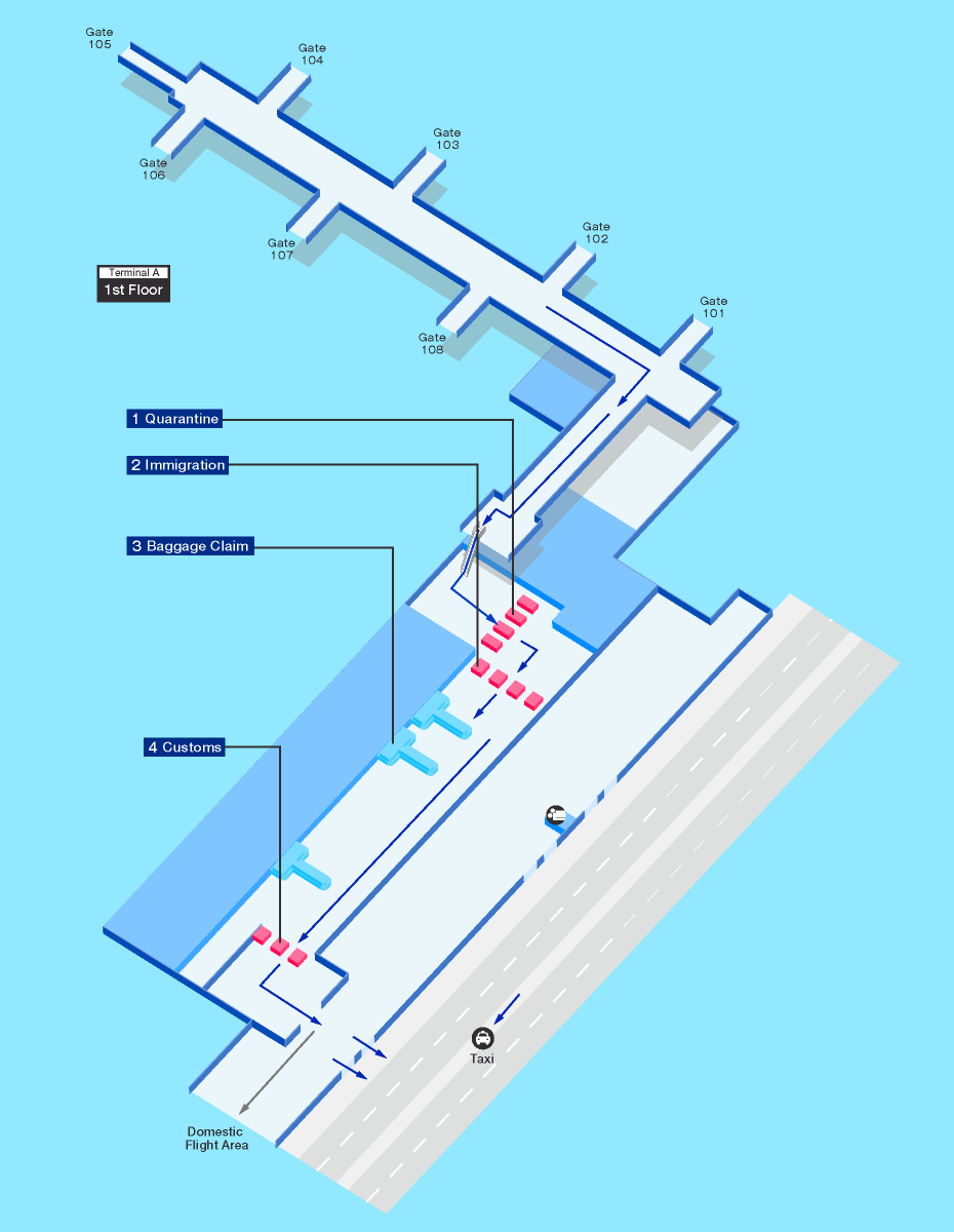 Arrival map of Chengdu airport