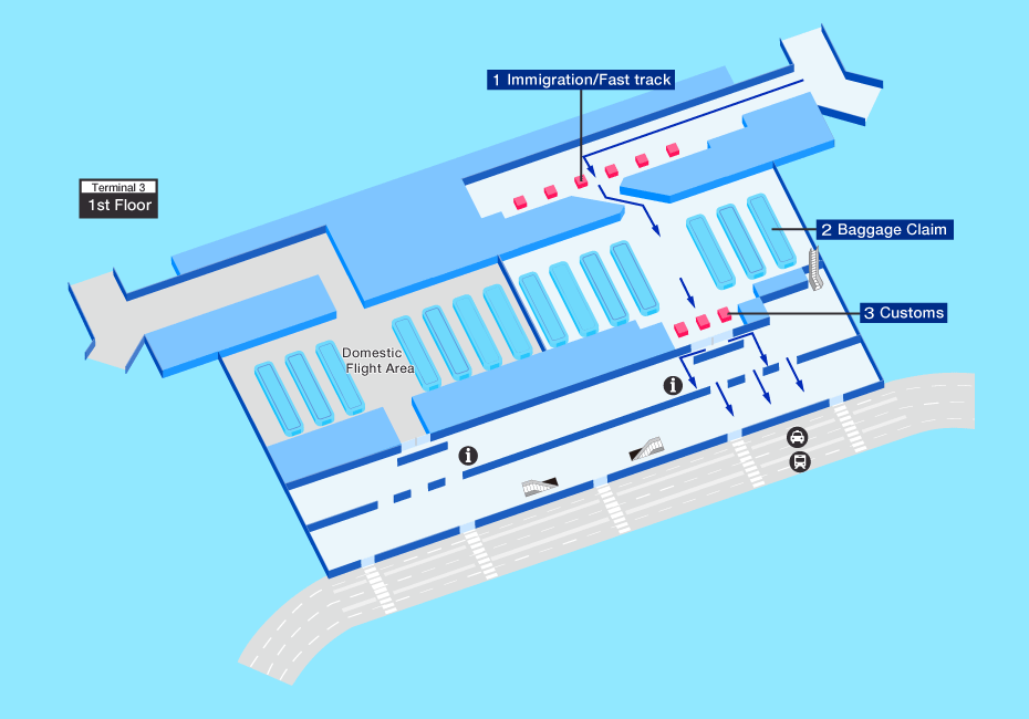 Arrival map of Delhi airport