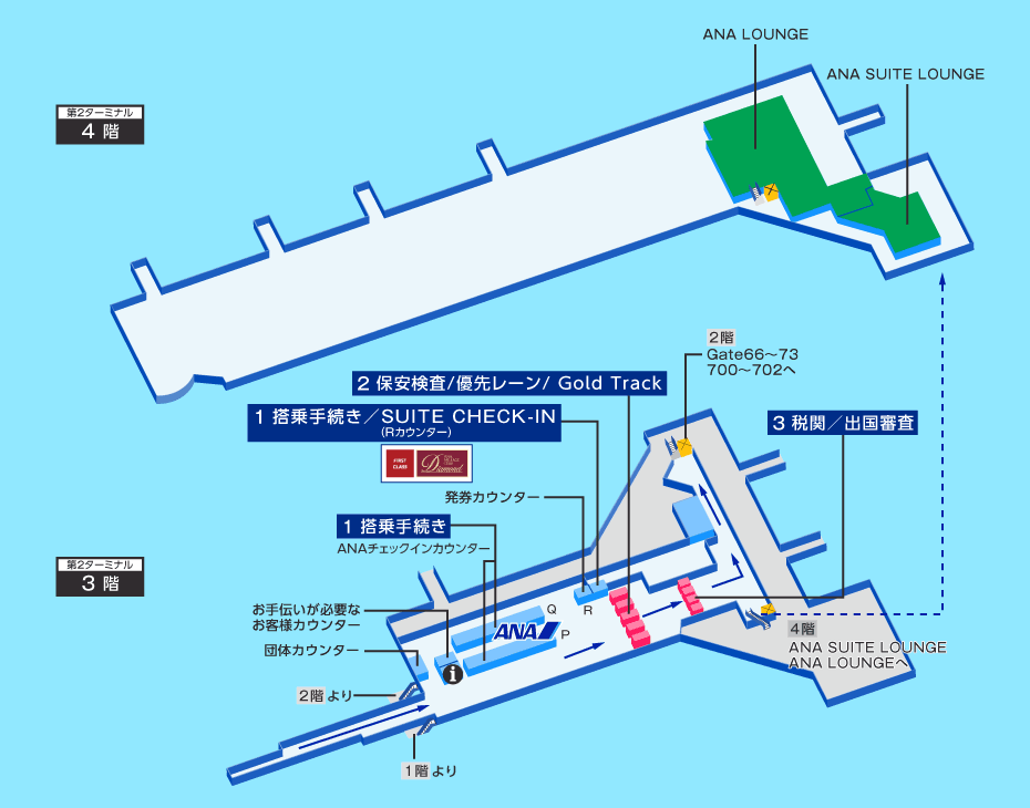 羽田空港の出発ターミナルマップ