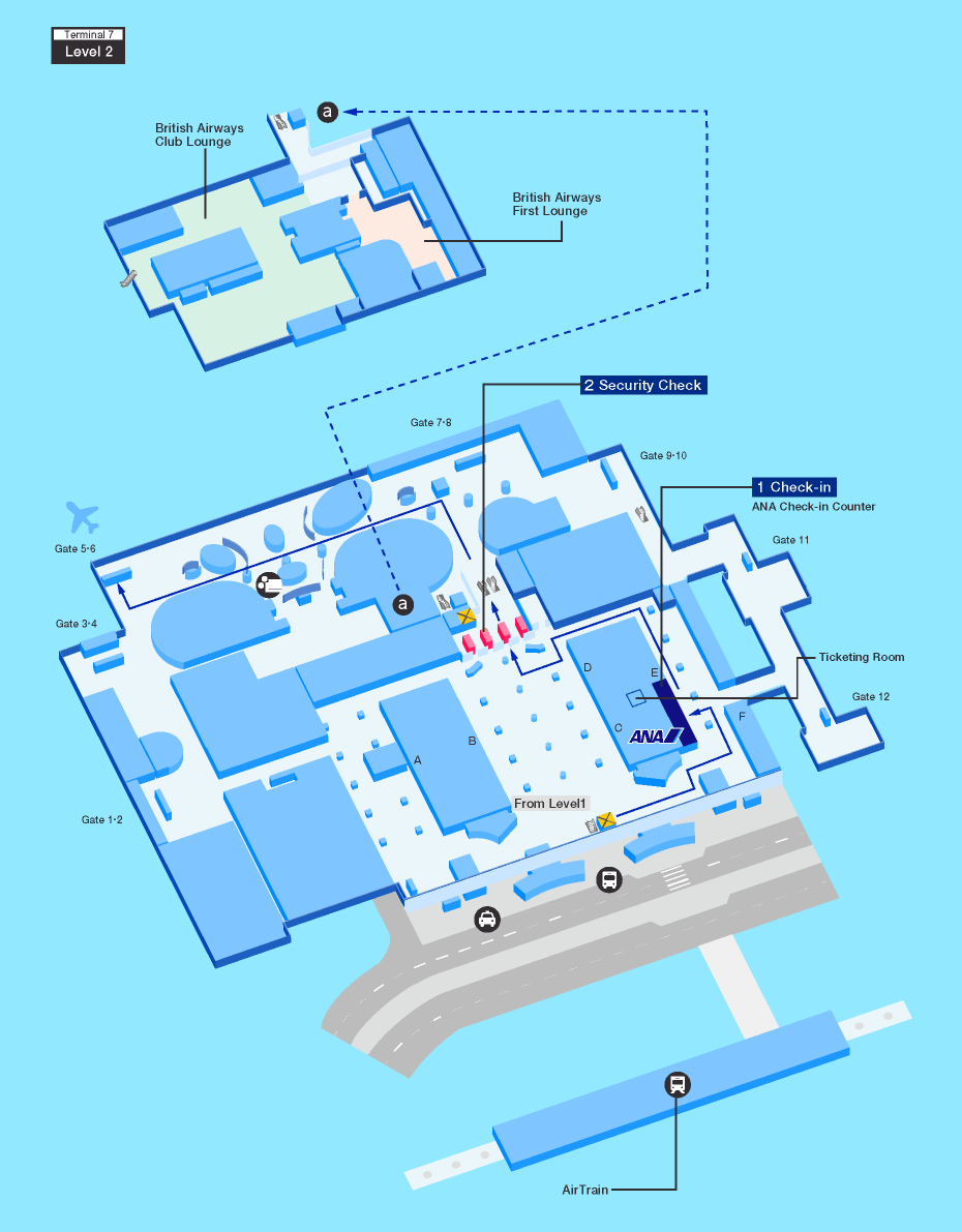 Departure map of John F. Kennedy airport