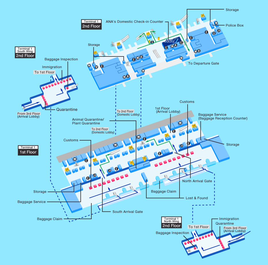 Arrival map of Kansai airport