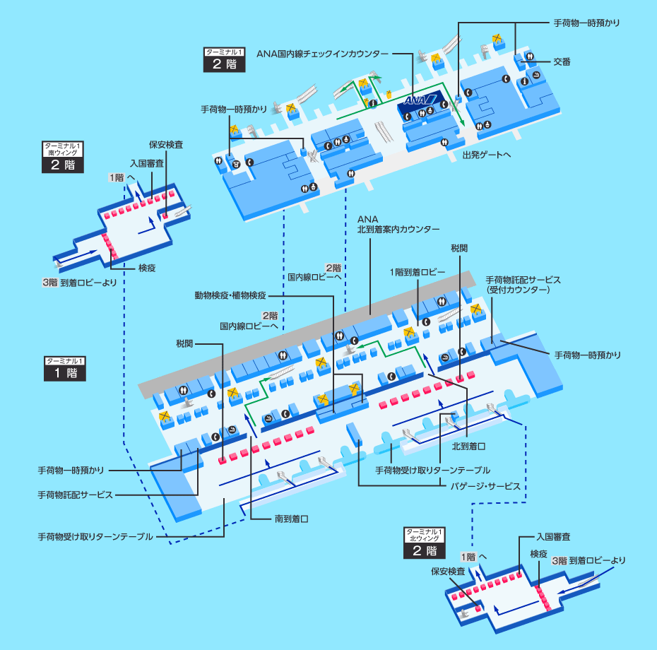 関西空港の到着ターミナルマップ