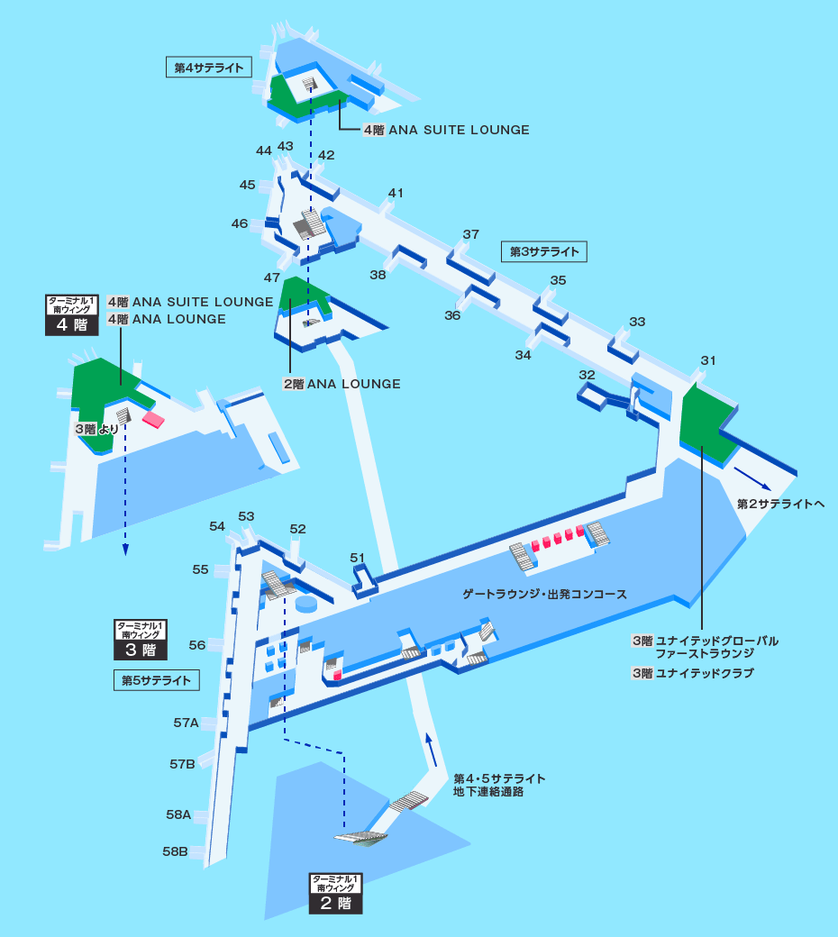 成田国際空港 ラウンジマップ