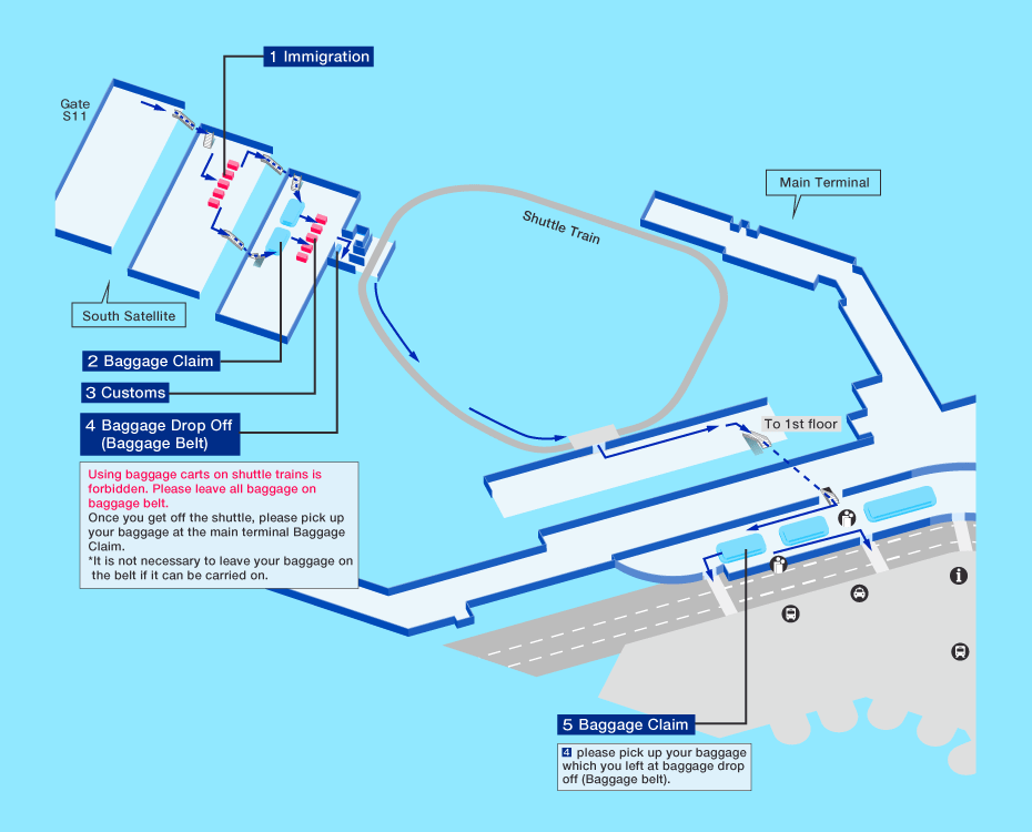 Arrival map of Seattle-Tacoma airport