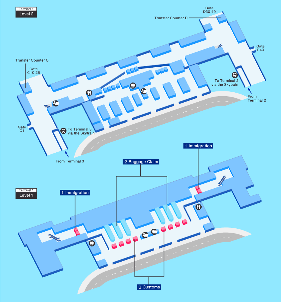 Arrival map of Singapore airport