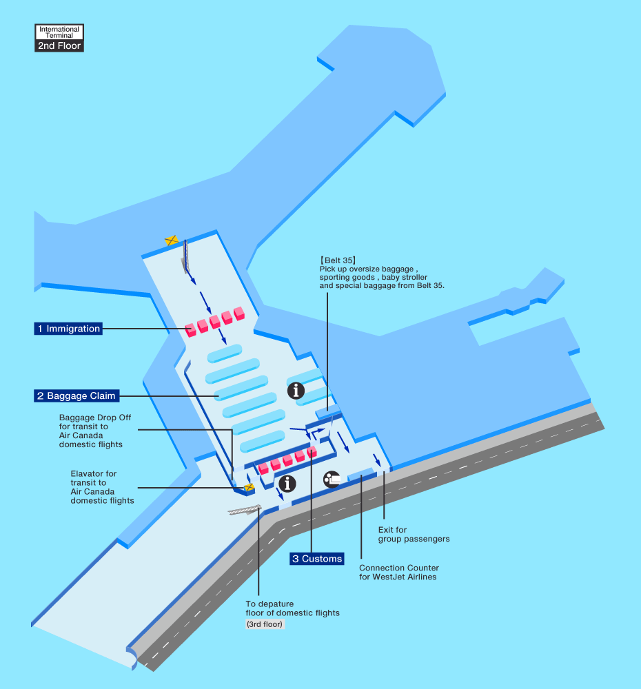 Arrival map of Vancouver airport