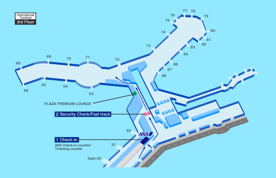 Departure map of Vancouver airport