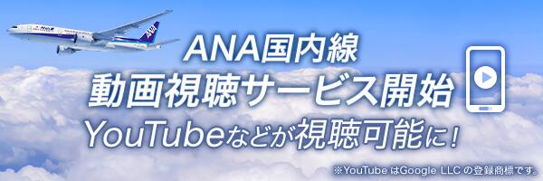 ANA国内線 動画視聴サービス開始 YouTubeなどが視聴可能に！ ※YouTubeはGoogle LLCの登録商標です。