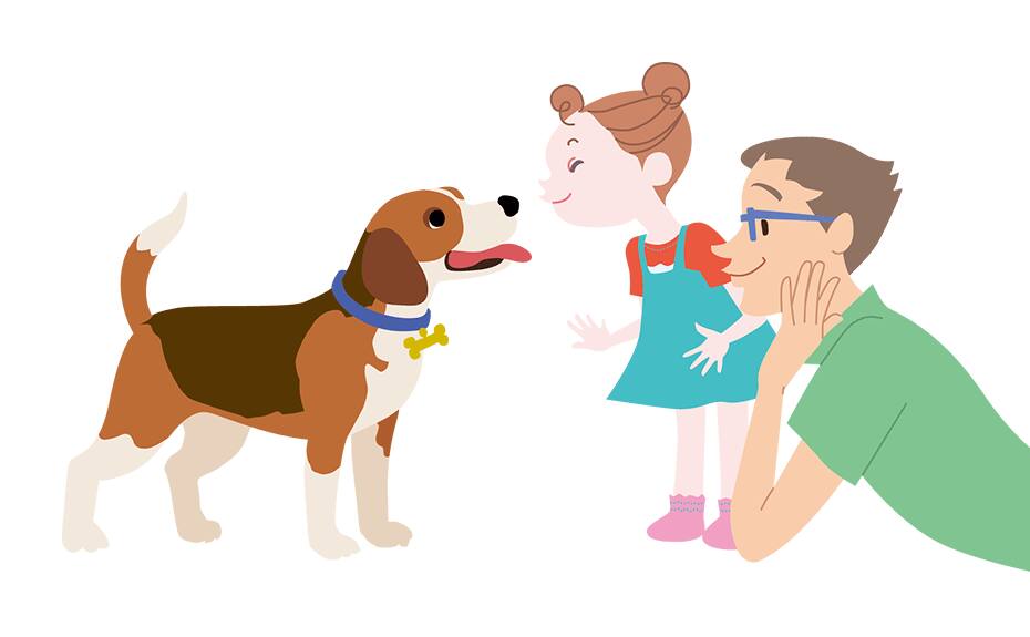 Image of dog and family