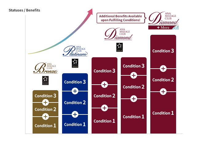 Status shifts for frequent Life Solution Services users. Upgrade gradually from standard membership to our Bronze, Platinum and Diamond Service statuses. Receive additional benefits (Diamond Service + More Benefits) when you meet the conditions.