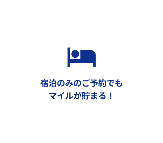 宿泊のみのご予約でもマイルが貯まる！