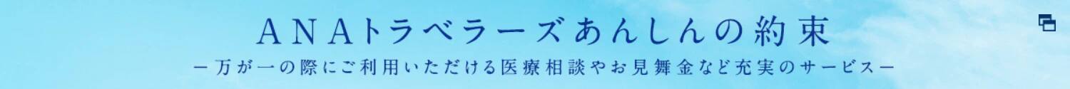 ANAトラベラーズあんしんの約束 万が一の際にご利用いただける医療相談やお見舞い金など充実のサービス