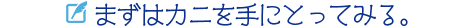 まずはカニを手にとってみる。