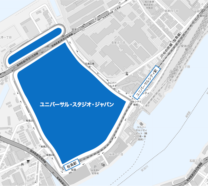 ホテルをランドマークとする周辺図です。選択すると詳細を確認できます。