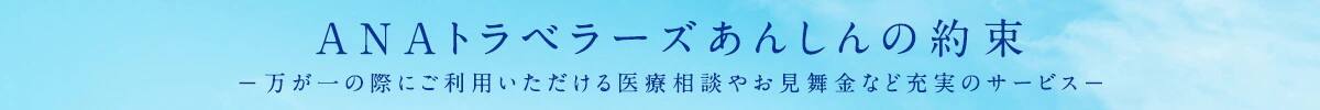 ANAトラベラーズ あんしんの約束 万が一の際にご利用いただける医療相談やお見舞金など充実のサービス