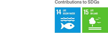 Contributions to SDGs 14: LIFE BELOW WATER 15: LIFE ON LAND