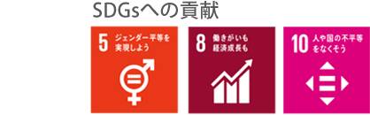 5．ジェンダー平等を実現しよう 8．働きがいも経済成長も 10. 人や国の不平等をなくそう