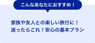 こんなあなたにおすすめ！家族や友人との楽しい旅行に！迷ったらこれ！安心の基本プラン