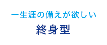 一生涯の備えが欲しい 終身型