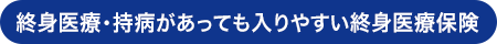 終身医療・持病があっても入りやすい終身医療保険