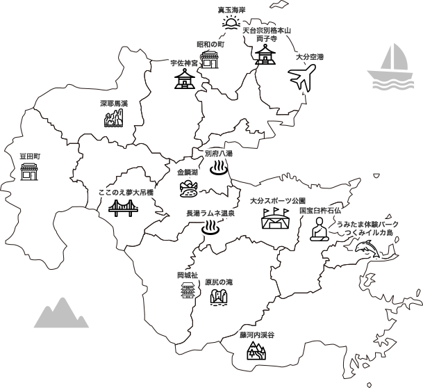 大分県の地図