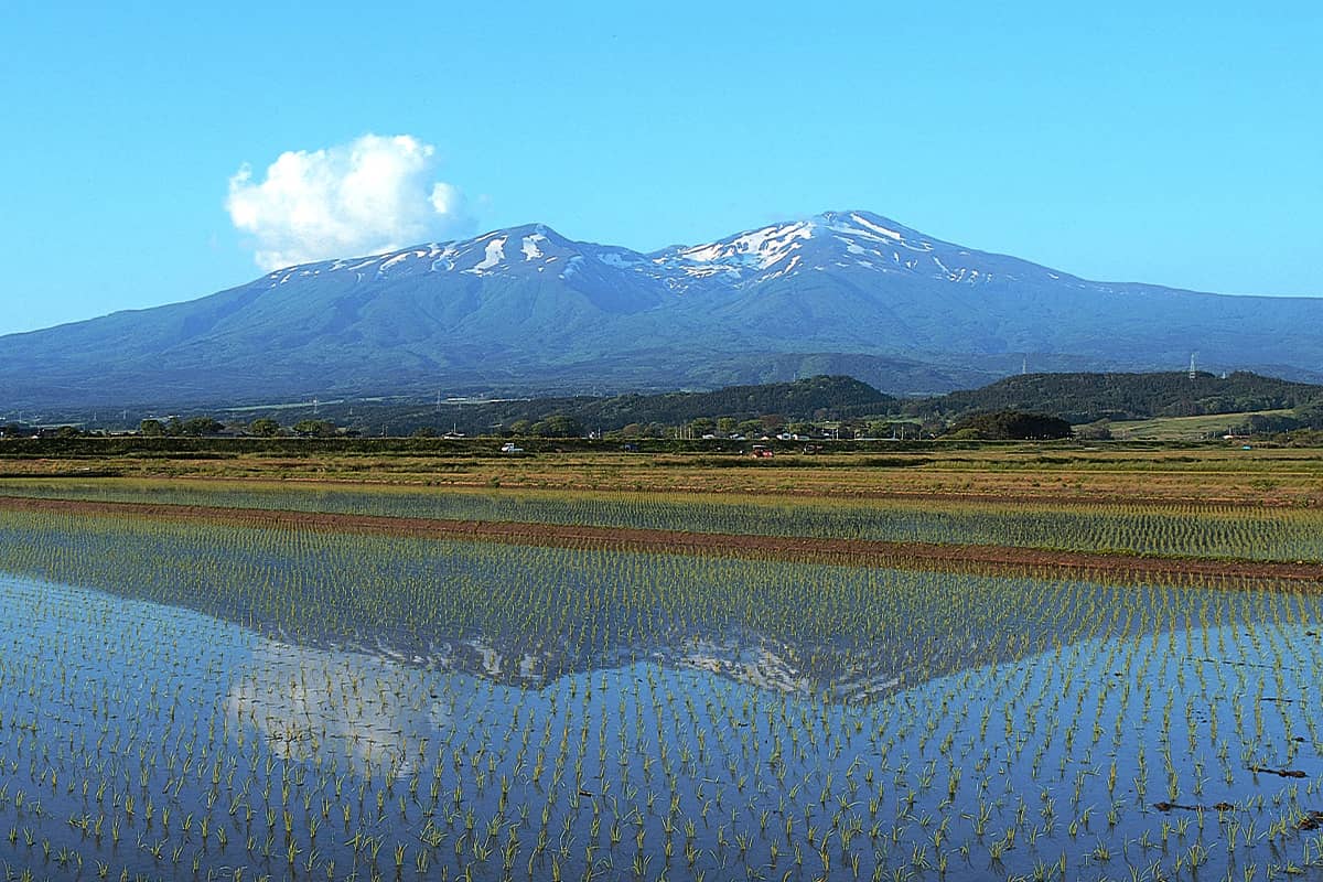 (写真) 元滝伏流水と鳥海山 2