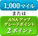 1,000マイル または ANAアップグレードポイント 2ポイント