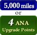 5,000 miles or 4 ANA Upgrade Points