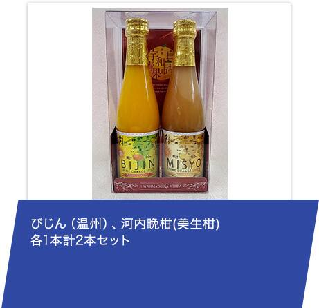 びじん（温州）、河内晩柑(美生柑) 各1本計2本セット