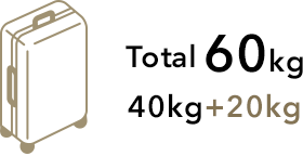 Total 60 kg 40kg + 20kg