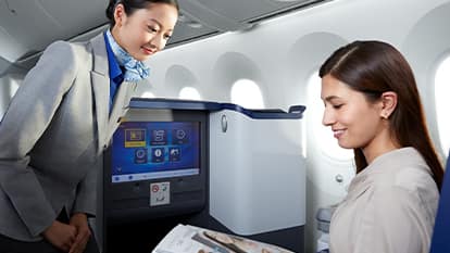 woman in an airplane cabin