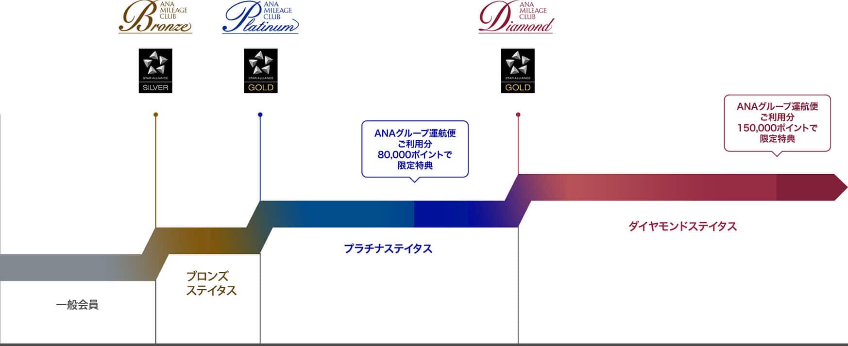 プレミアムメンバークラスに必要なプレミアムポイントを説明するグラフ