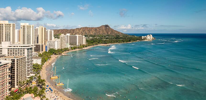 a landscape of Honolulu