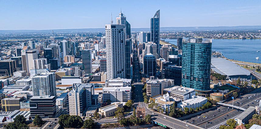a landscape of Perth