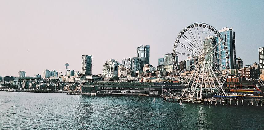 a landscape of Seattle