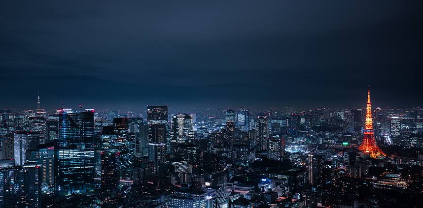 a landscape of Tokyo