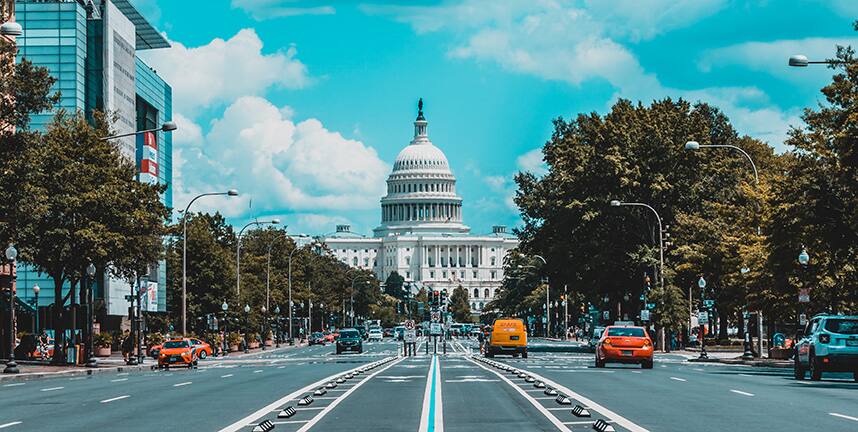 a landscape of Washington D.C.