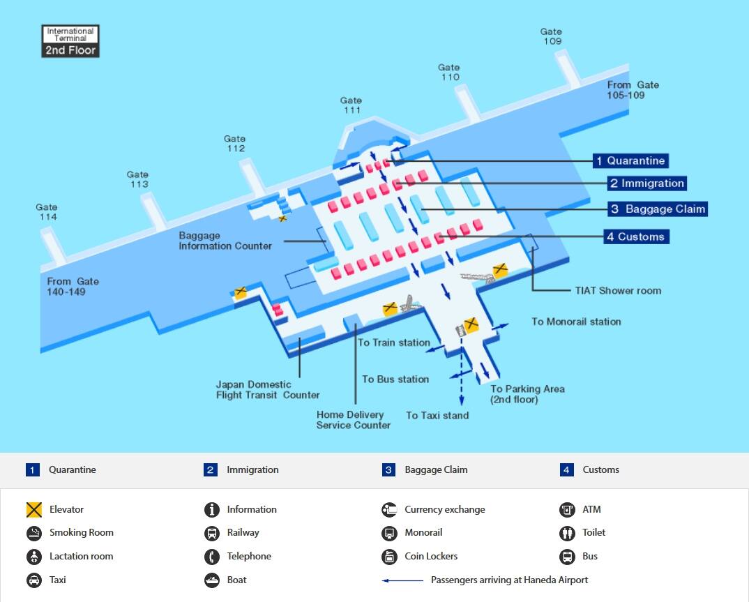 羽田空港の到着ターミナルマップ