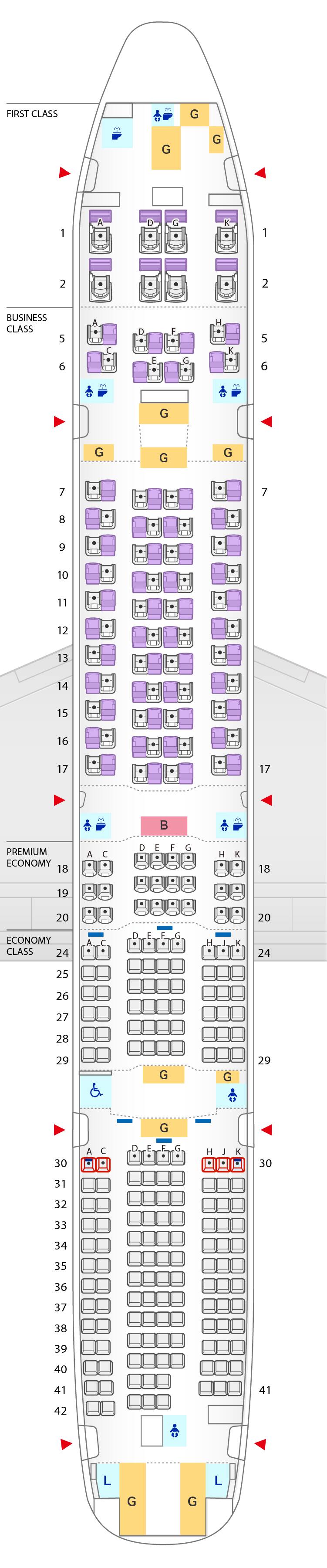 ボーイング777-300ER (250席)シートマップ